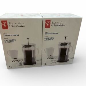 PRESIDENTS CHOICE Glass Coffee or Tea Presses 1L BRAND NEW IN BOX X 2 LOT DEAL